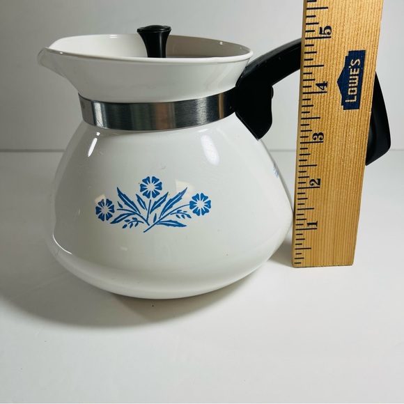 Corning Ware P-104 teapot coffee pot blue cornflower 6 cup made in USA Vintage - Picture 3 of 15